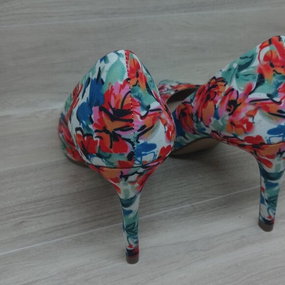 Kelly & Katie High Heels Women's Floral Pointed Pumps Multicolor Slip on Size 5M - Picture 9 of 13